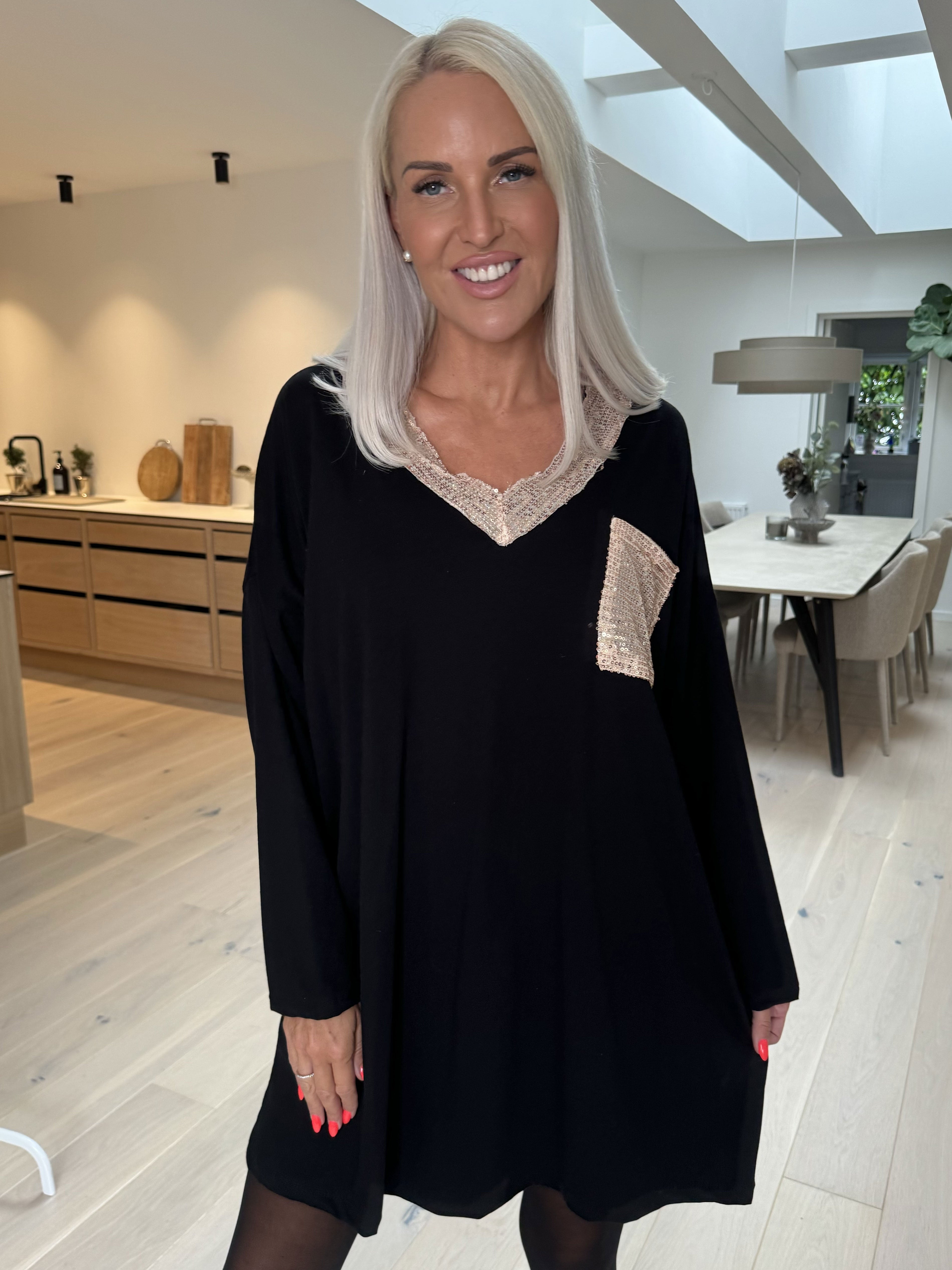 Jasmine - Tunika i mjuk bomull med paljetter